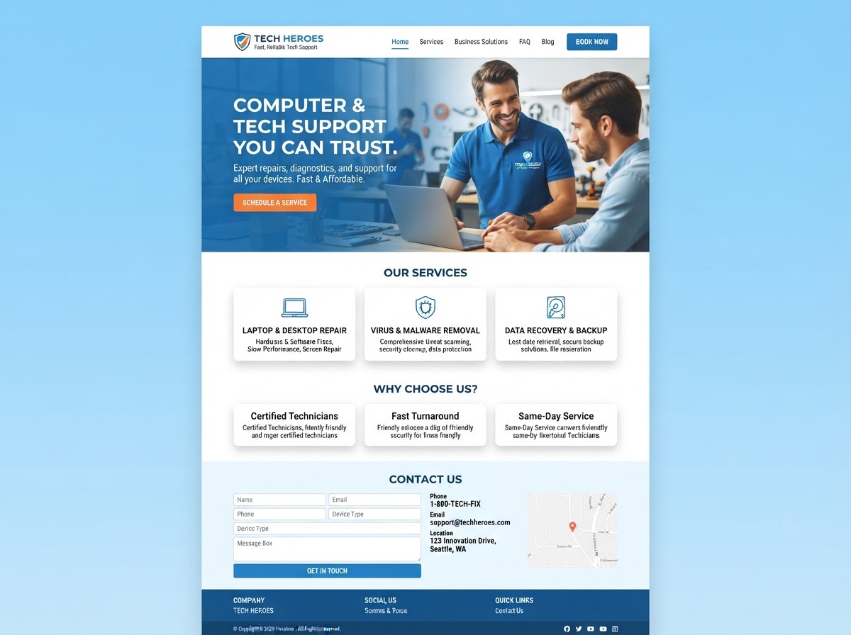 Concept design for the Tech This LLC website