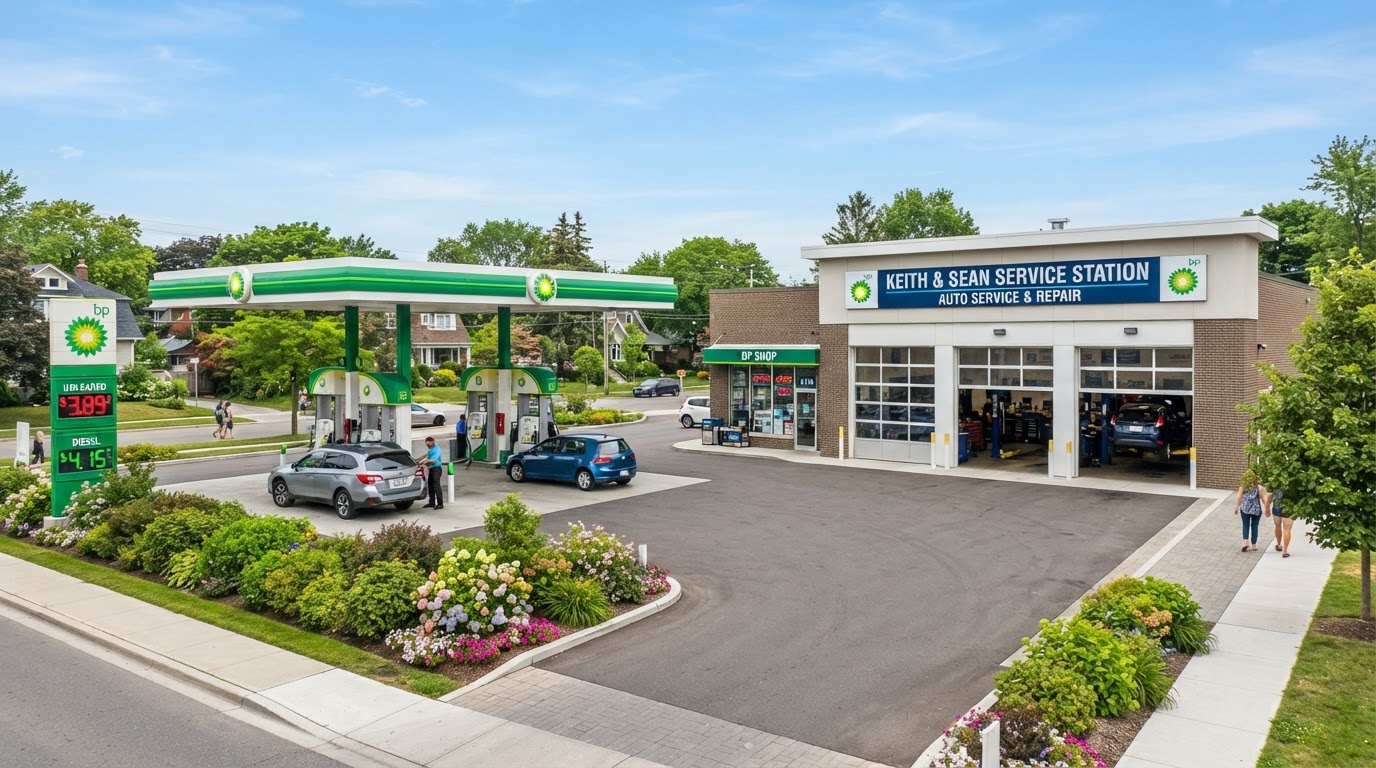 Keith & Sean Service Station Exterior on Sunrise Hwy