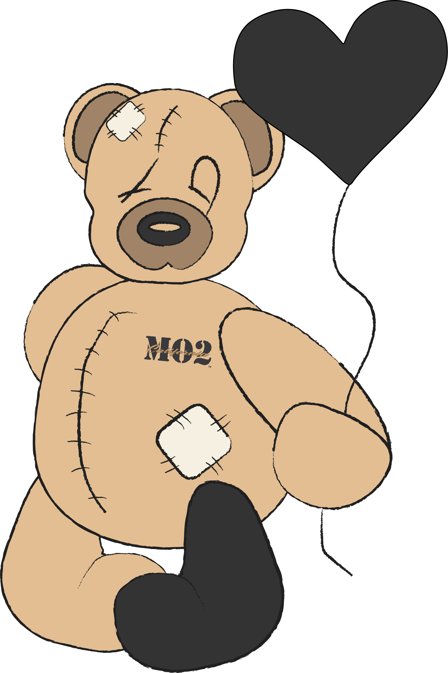 MO2 Teddy Bear Mascot with Heart Balloon