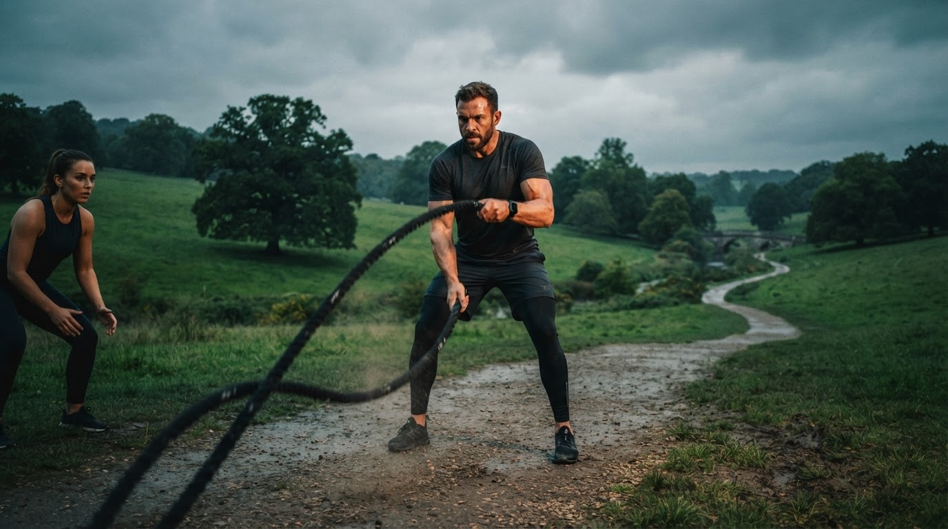 Outdoor personal training in a park near Caversham, Reading — mobile personal trainer bringing boxing and strength coaching to local parks in Berkshire.