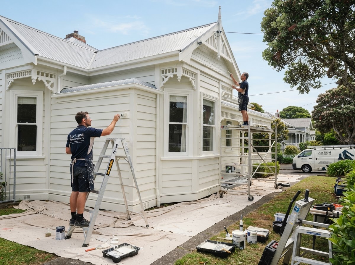 Exterior weatherboard repaint — Wellington