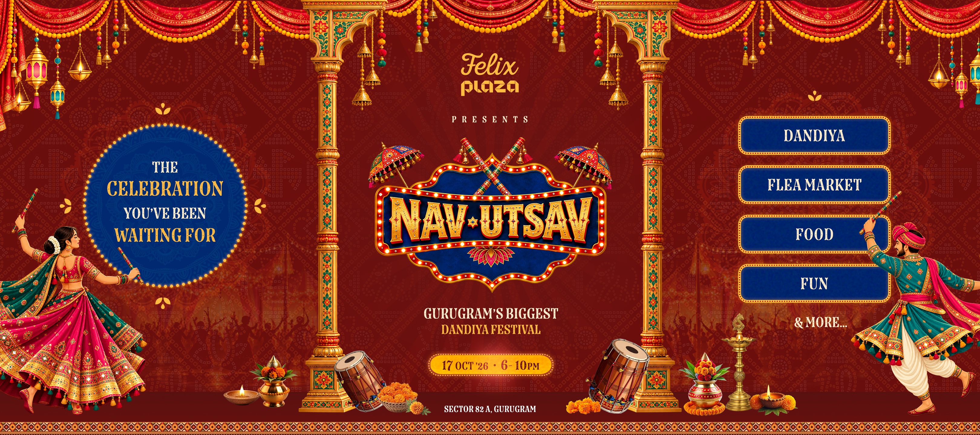 Felix Plaza Nav Utsav Dandiya Festival Banner
