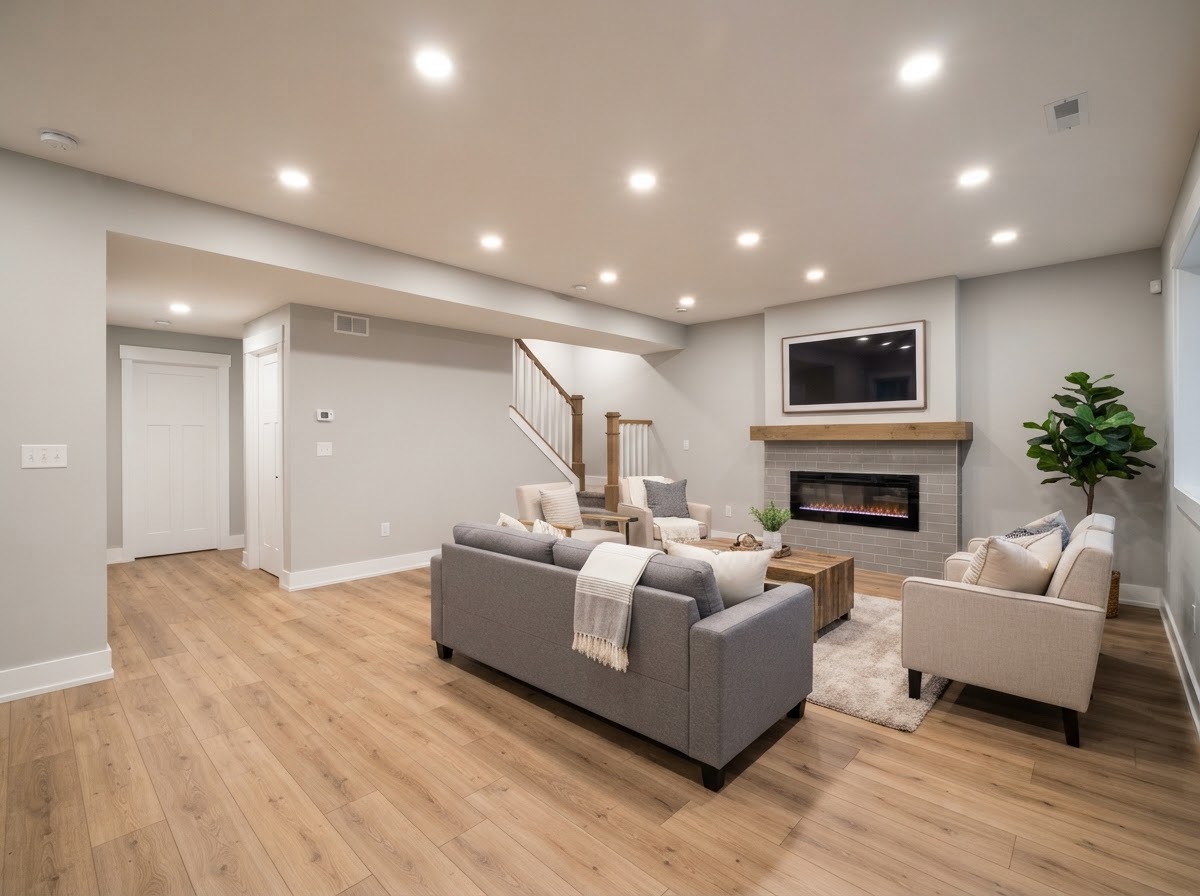 Basement Finishing project in Baltimore, MD