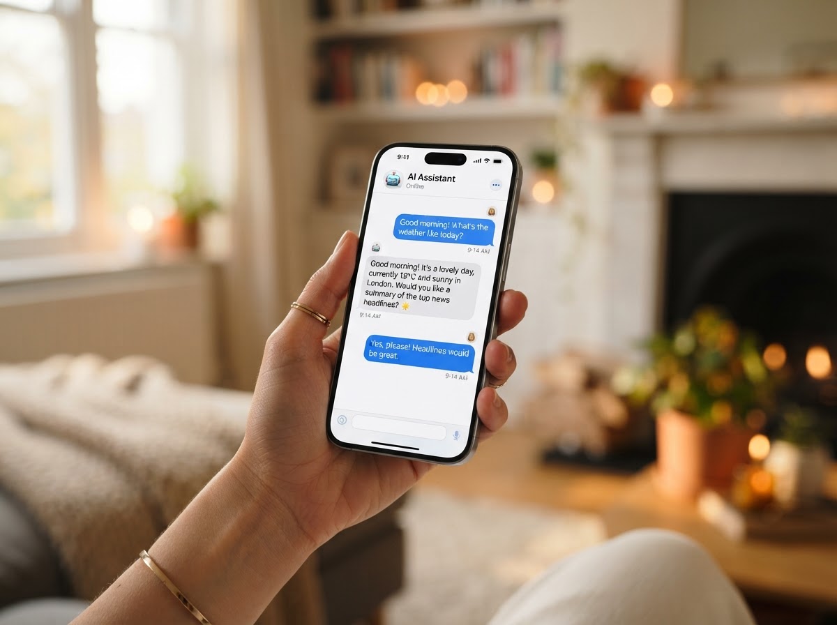 AI chatbot conversation on a smartphone booking leads around the clock