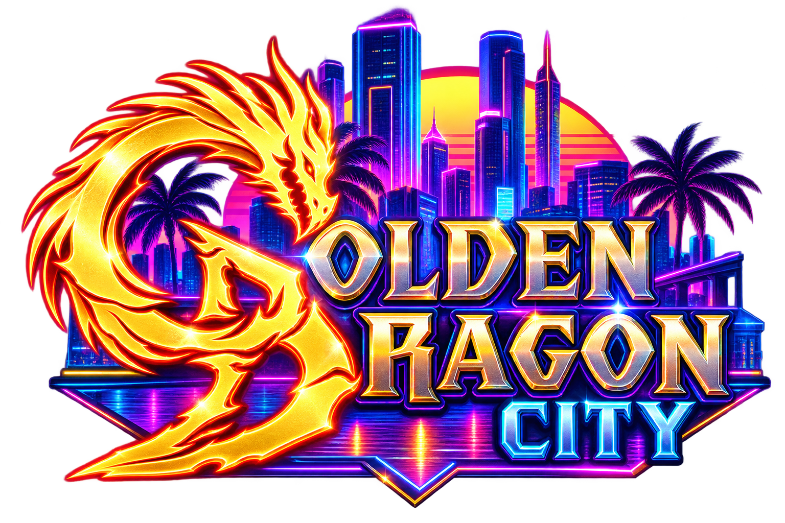 Golden Dragon City — promotional game artwork (not an official screenshot)