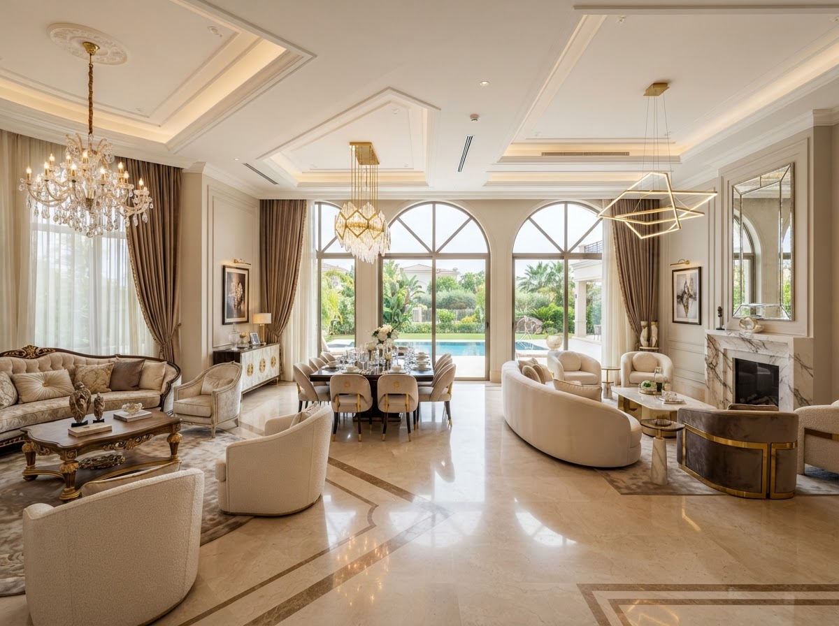 Luxury Living & Majlis by Falcon Interior in Dubai