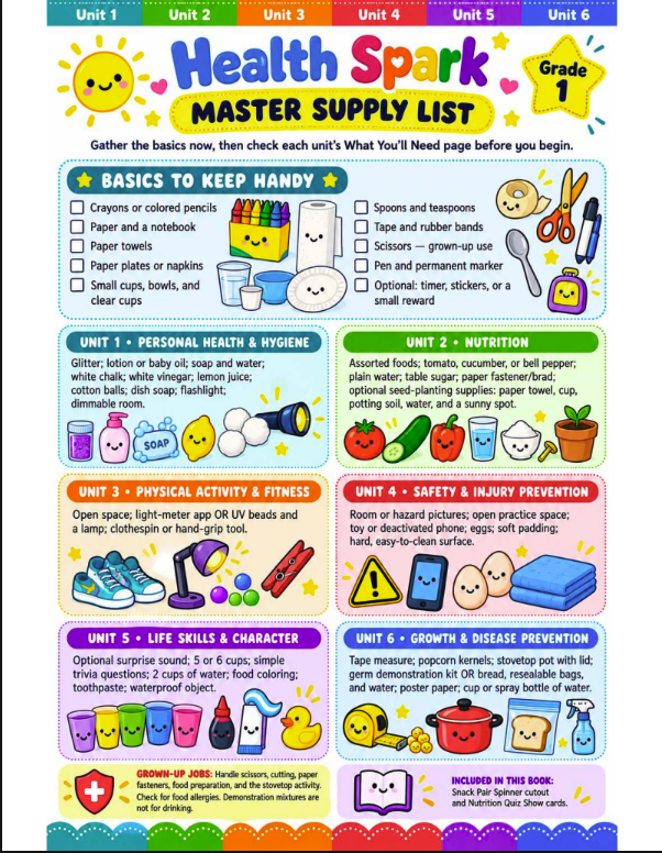 Health Spark Master Supply List