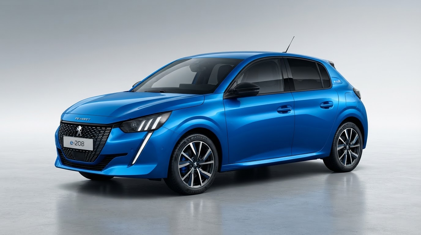 Blue 2022 Peugeot e-208 GT