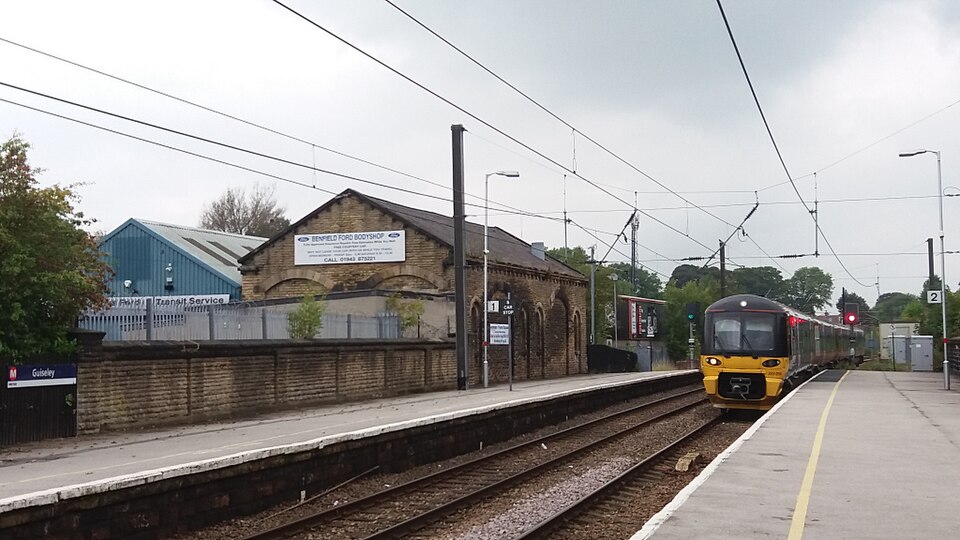 Guiseley railway station and local transport hub in LS20, Leeds