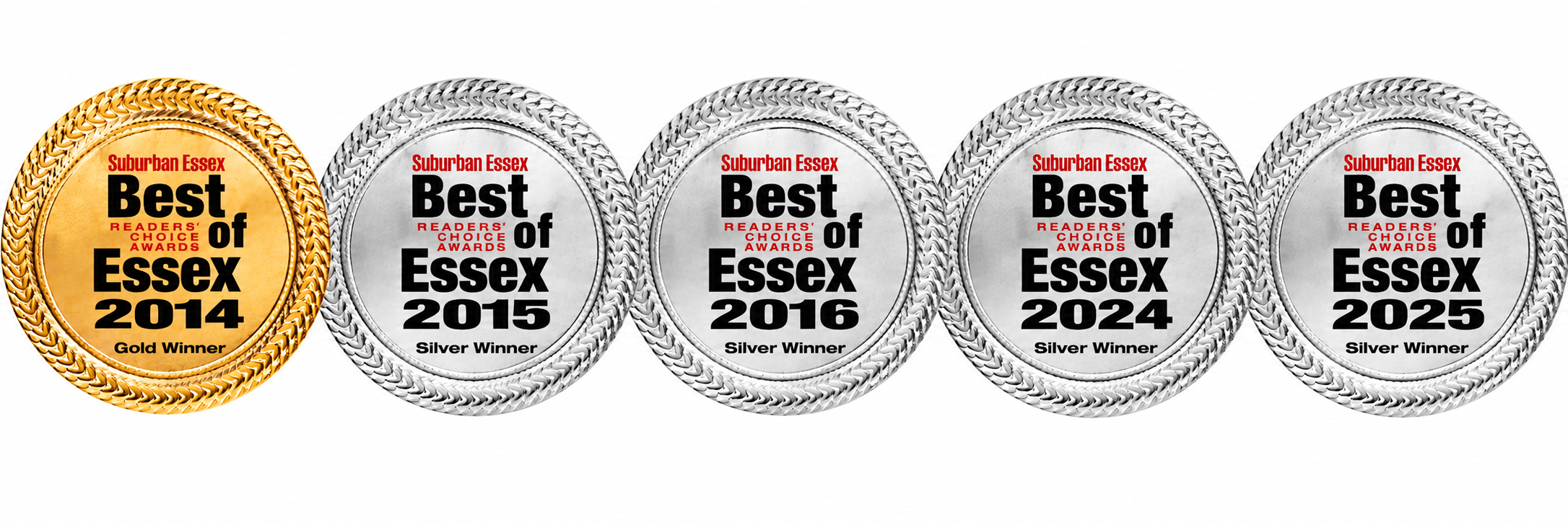 Suburban Essex Best of Essex Award Medals: 2014 Gold, 2015, 2016, 2024, 2025 Silver