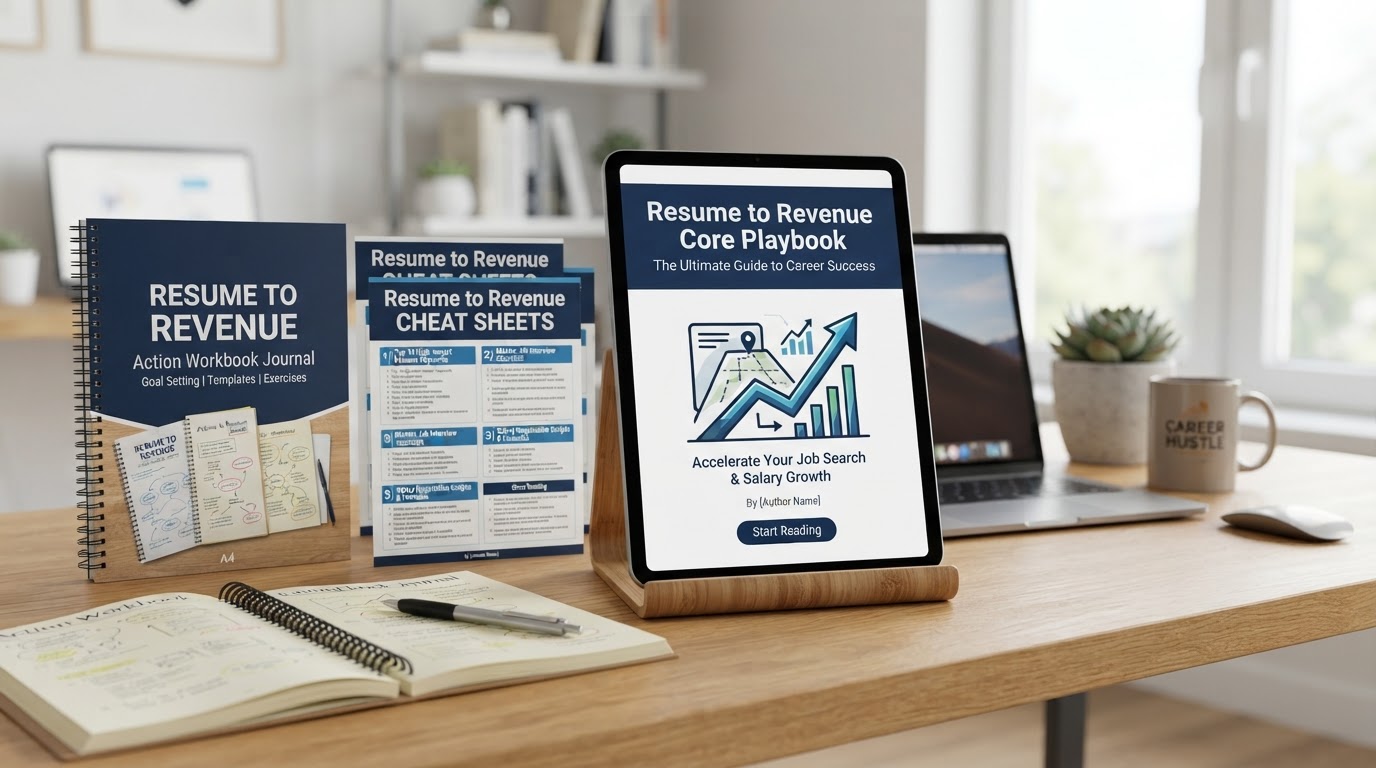 Resume to Revenue Core Playbook & Action Workbook digital system mockup