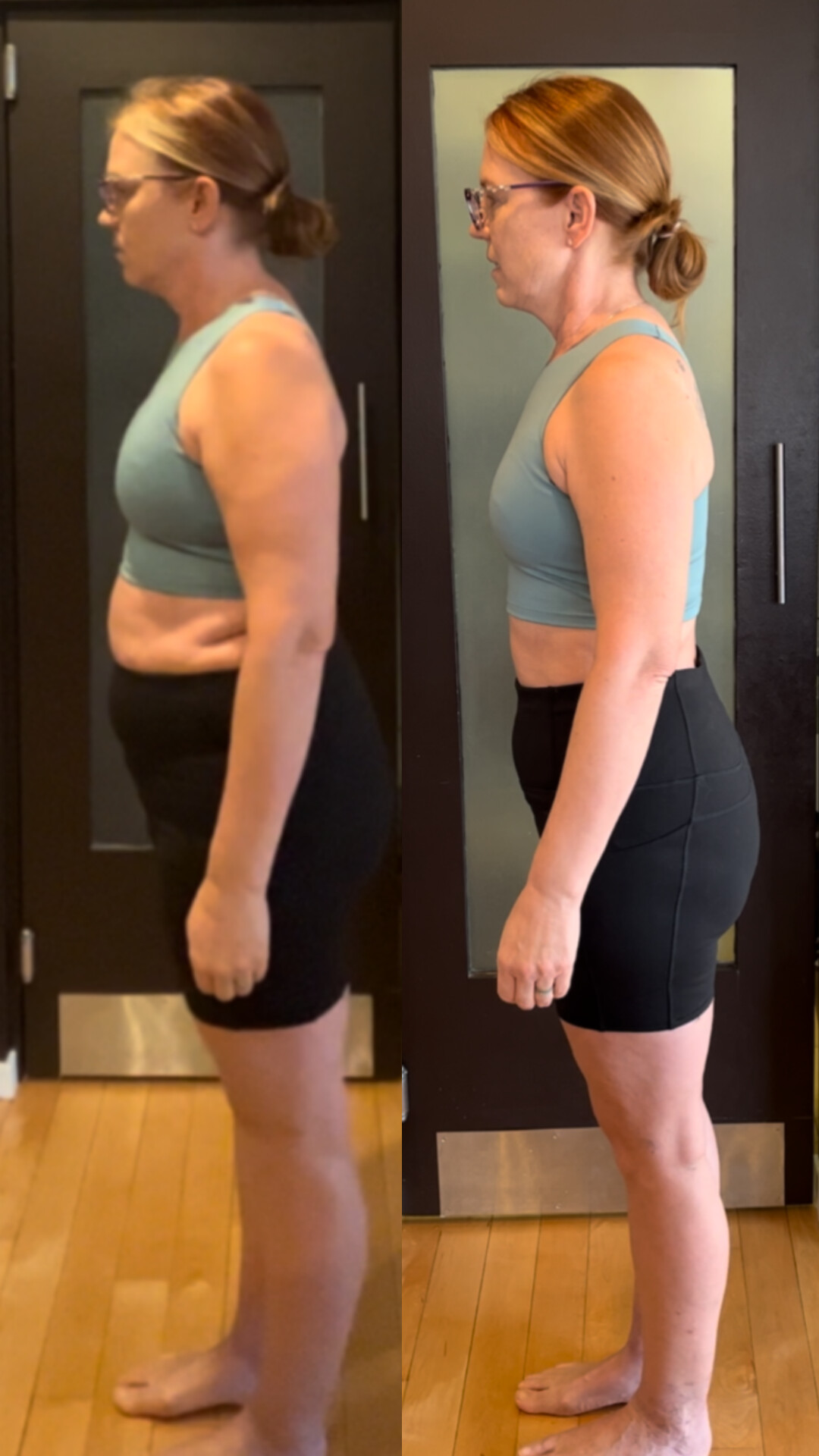 Client posture, waistline and fitness transformation