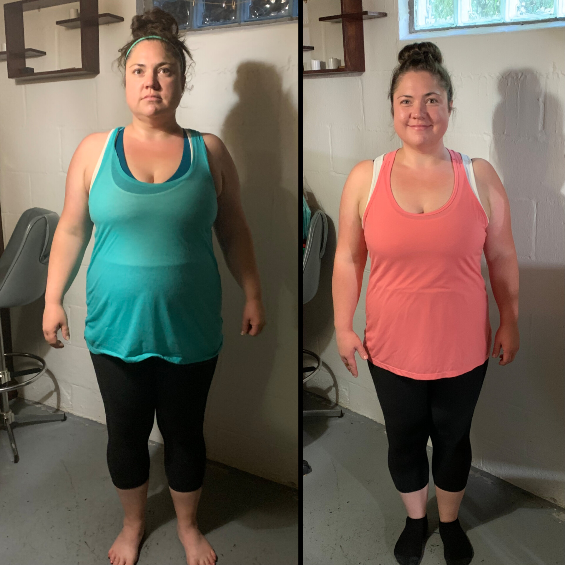 Client female body shaping and conditioning transformation