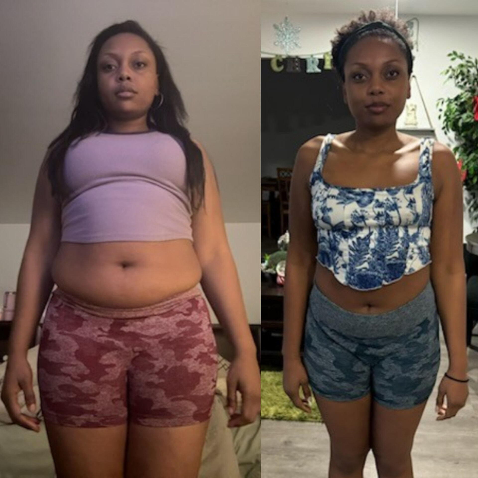 Client female waistline and posture transformation