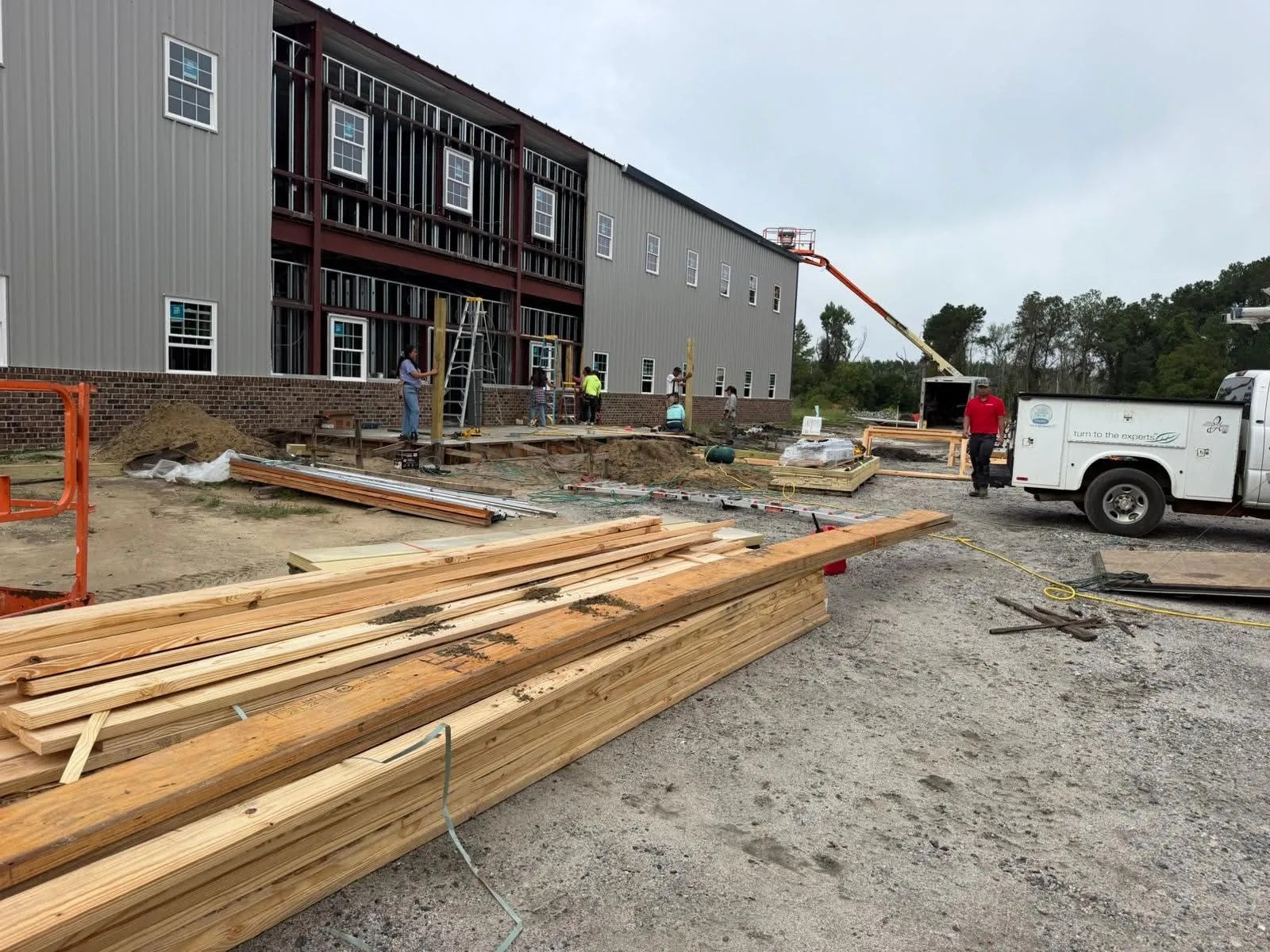 Commercial Building Front Framing & Entryway Construction — JM Elite Builders LLC project in Statesboro, GA
