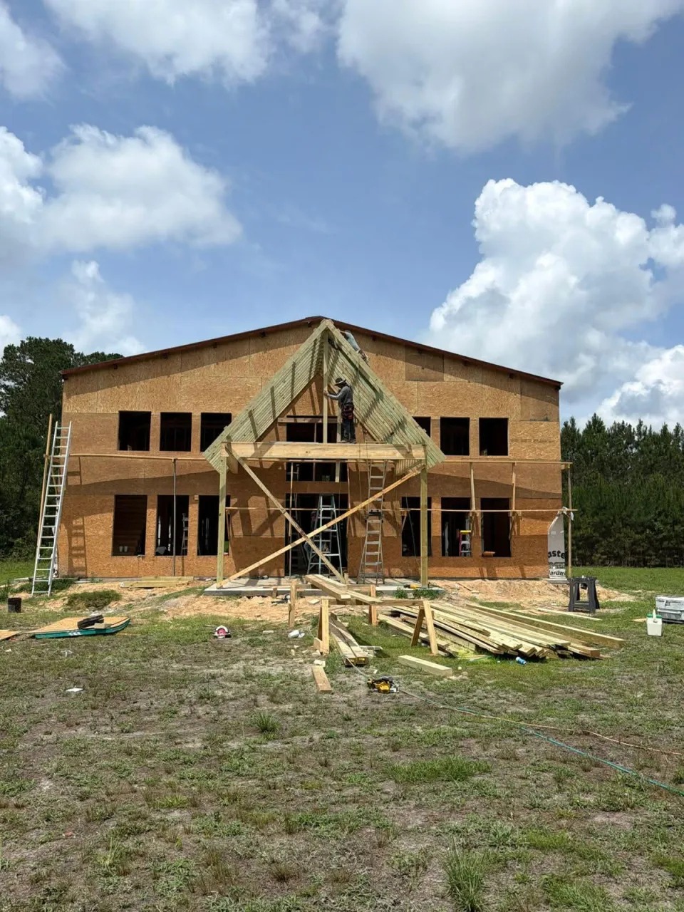 Two-Story Framing & Gabled Entryway — JM Elite Builders LLC project in Metter, GA