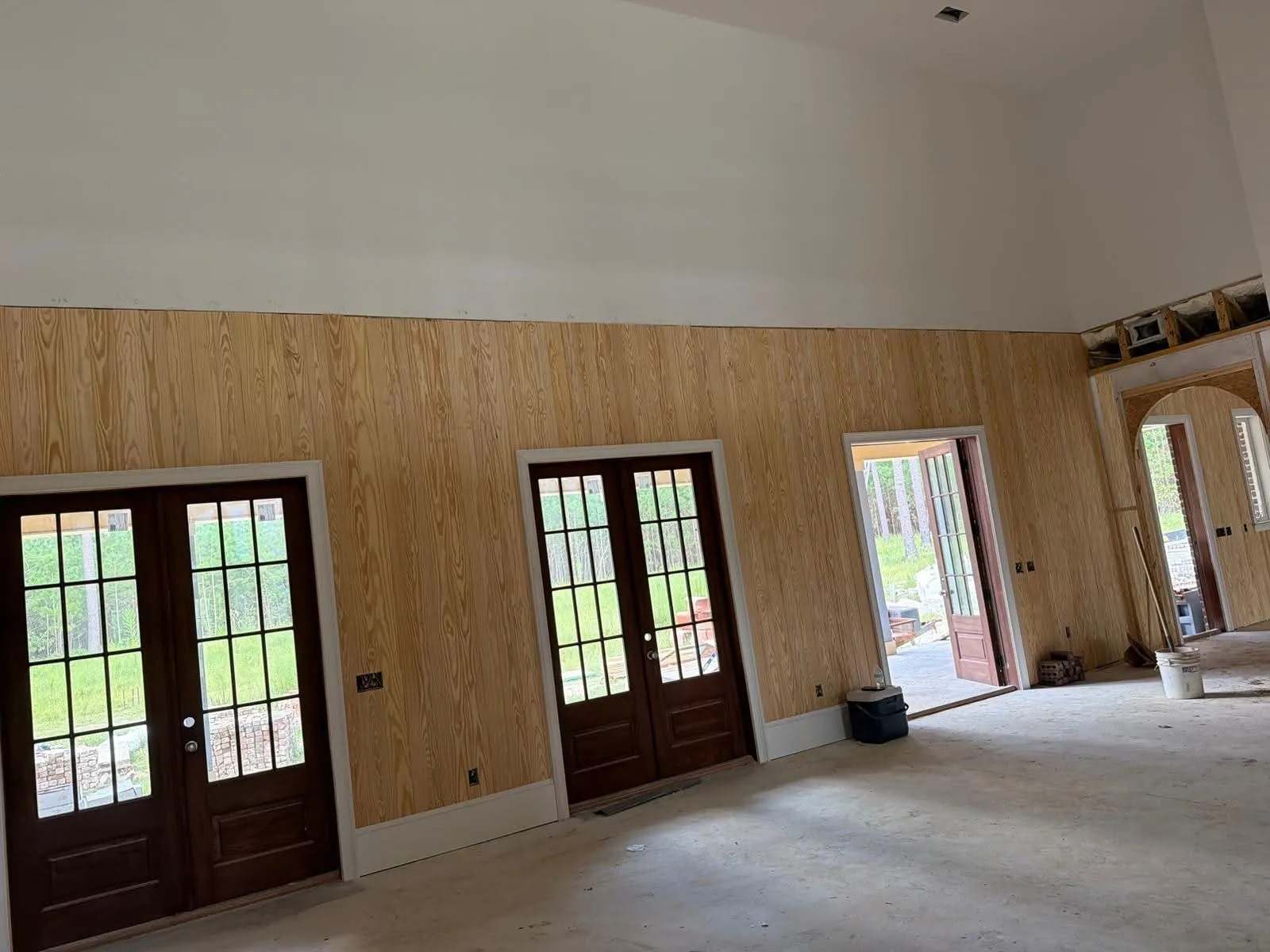 Custom Wood Paneled Interior Walls & French Doors — JM Elite Builders LLC project in Statesboro, GA