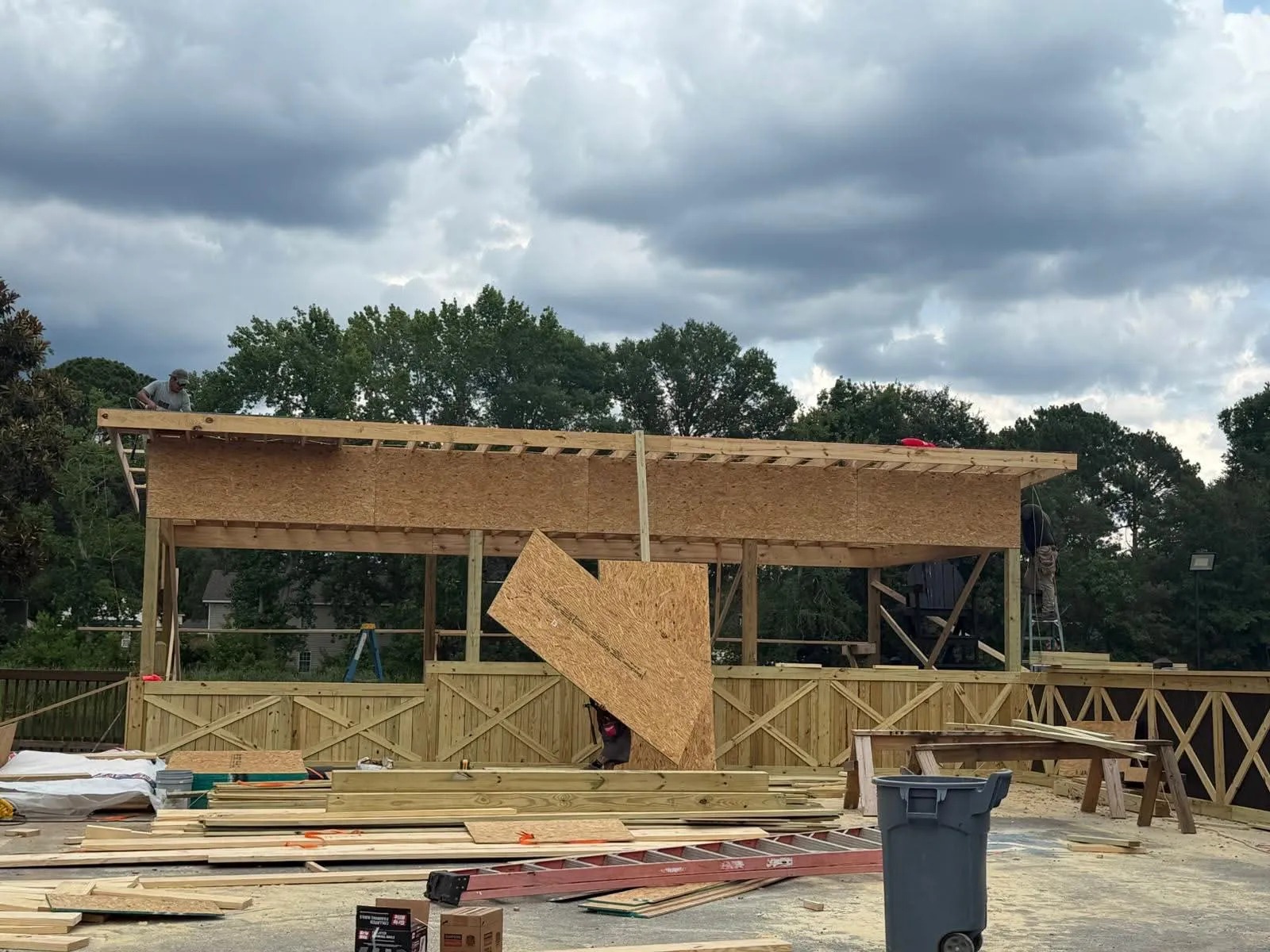 Heavy Timber Pavilion & Covered Deck Framing — JM Elite Builders LLC project in Statesboro, GA