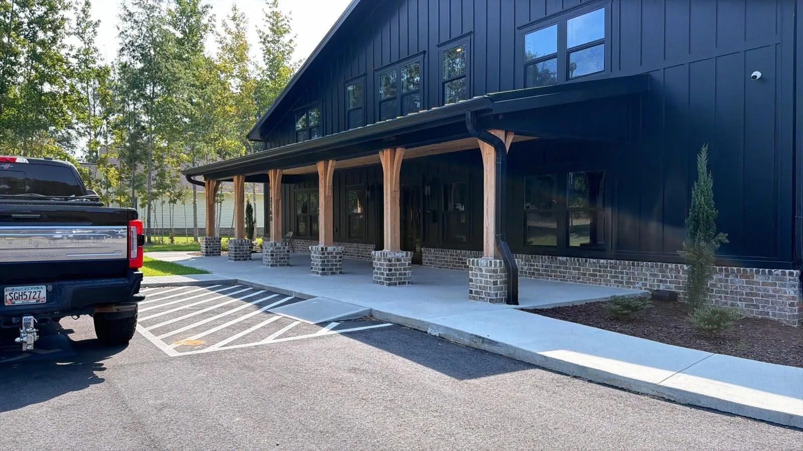 Modern Black Board & Batten Commercial Porch & Walkway — JM Elite Builders LLC project in Statesboro, GA