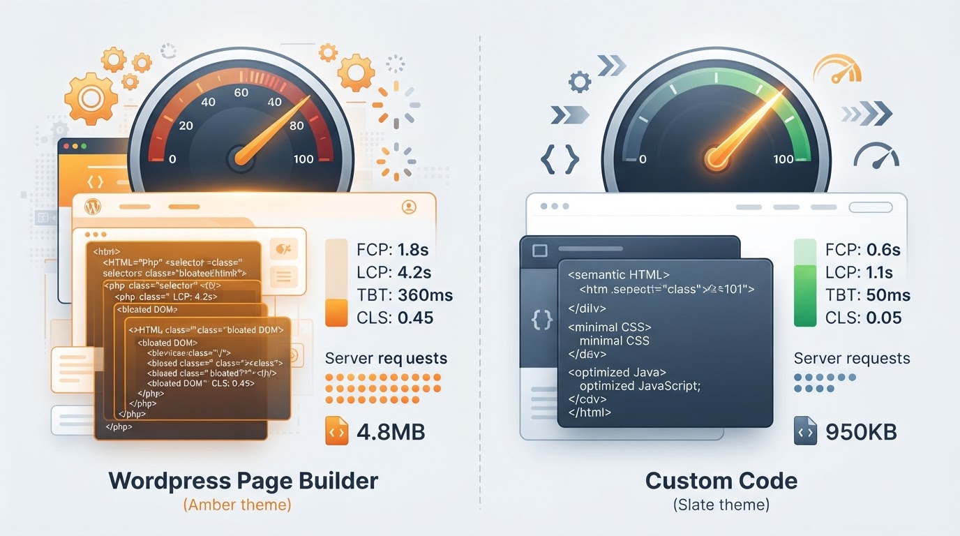 Page builder vs codice custom in WordPress: quando Elementor costa più di quanto risparmi