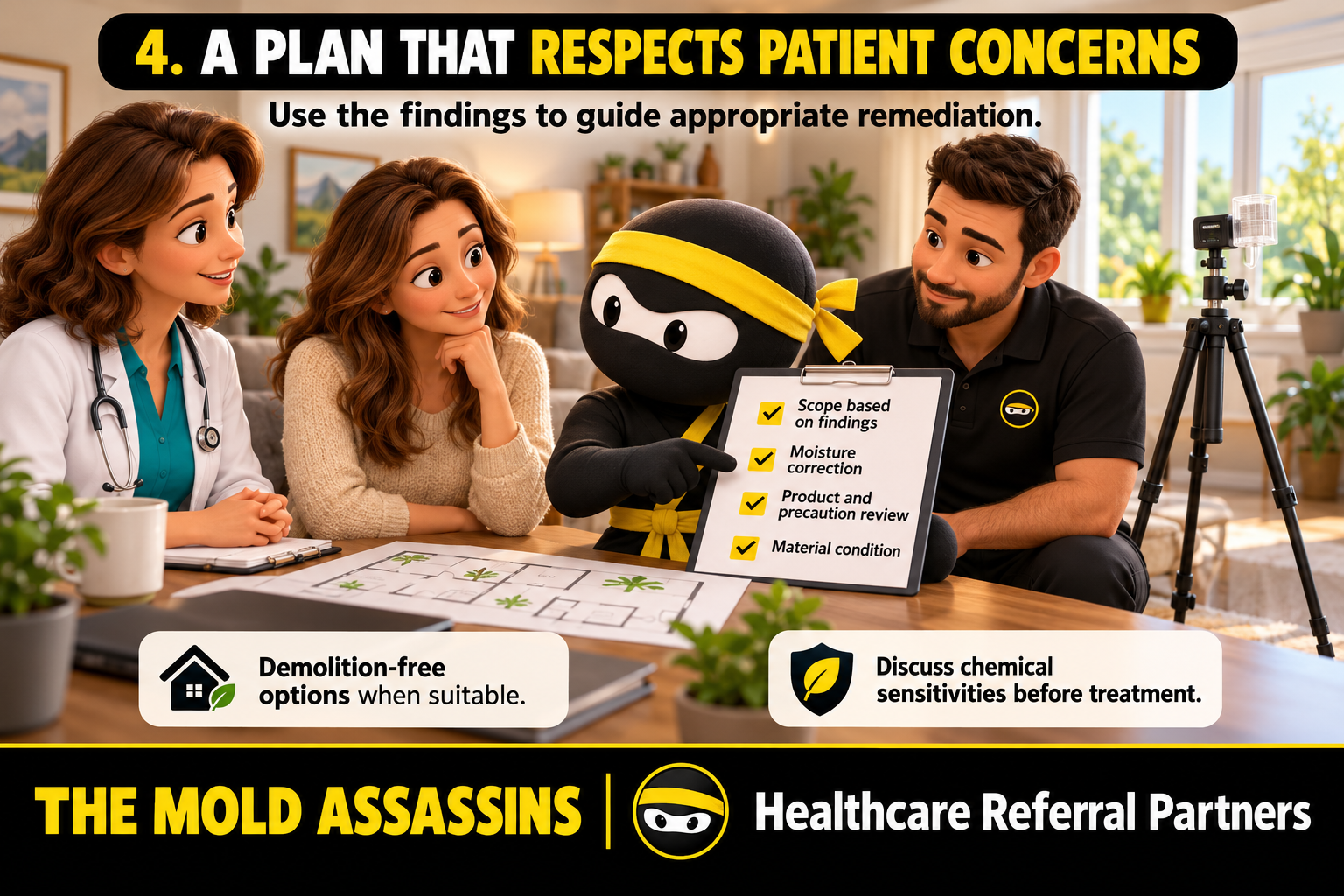 Healthcare Referral Step 4: A remediation plan respecting patient concerns and chemical sensitivities