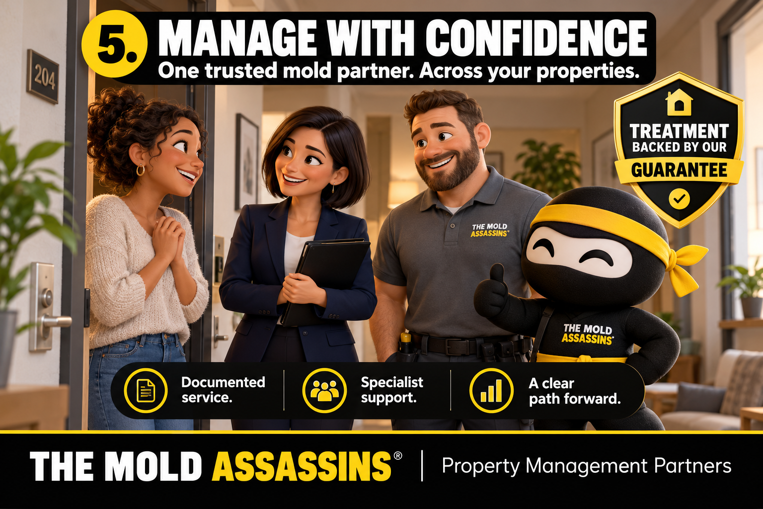 Manage With Confidence - One trusted mold partner across all your properties. (Step 5)