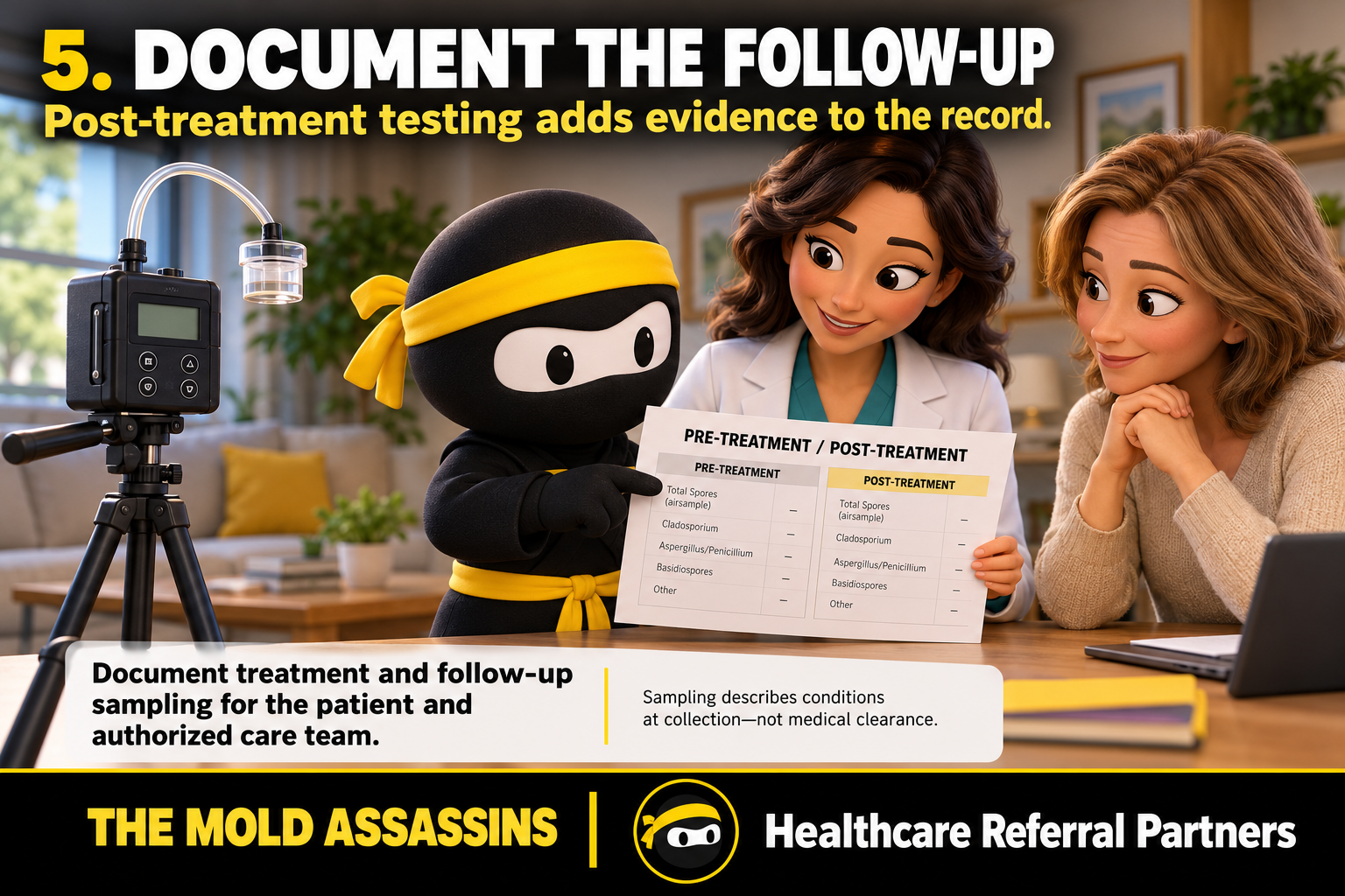 Healthcare Referral Step 5: Documenting treatment and follow-up sampling for patient and care team