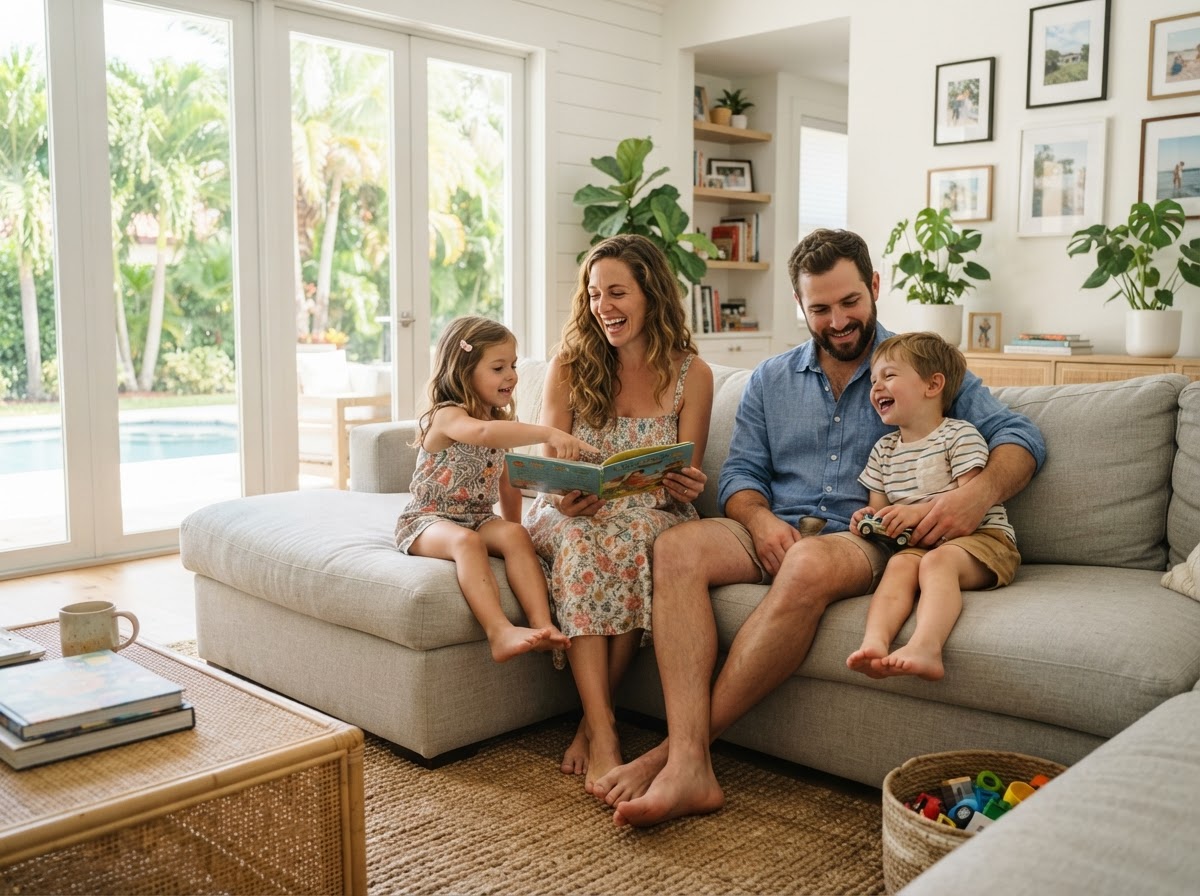 Warm, authentic everyday family life at home