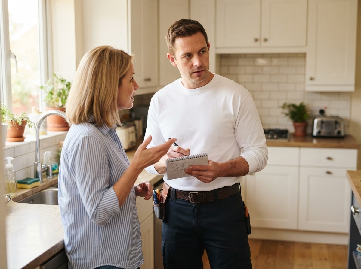 An All Star professional listening carefully to a homeowner
