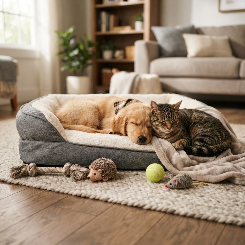 Orthopedic Memory Foam Pet Bed with Waterproof Removable Liner