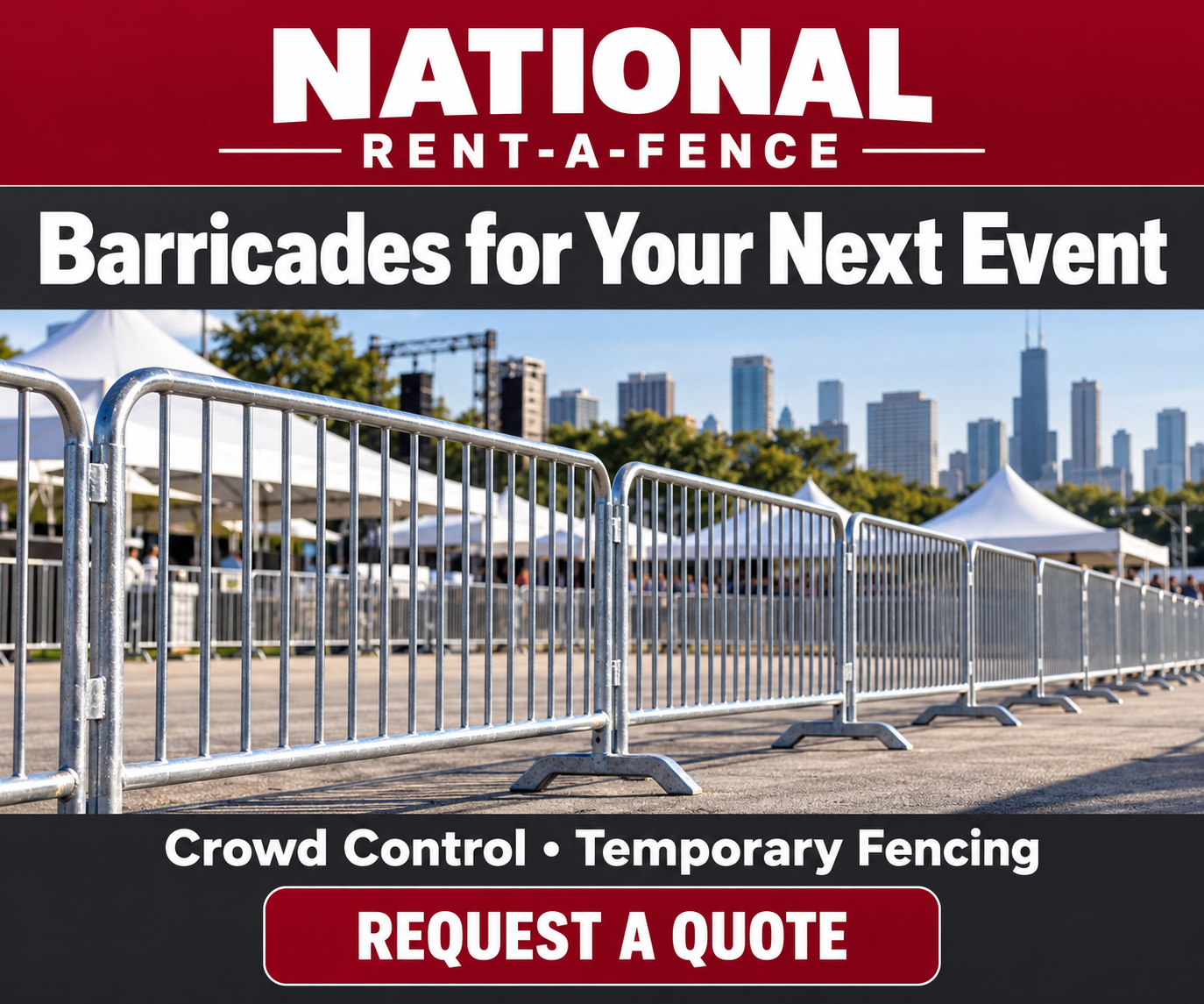 National Rent-A-Fence — Barricades for Your Next Event, Crowd Control & Temporary Fencing
