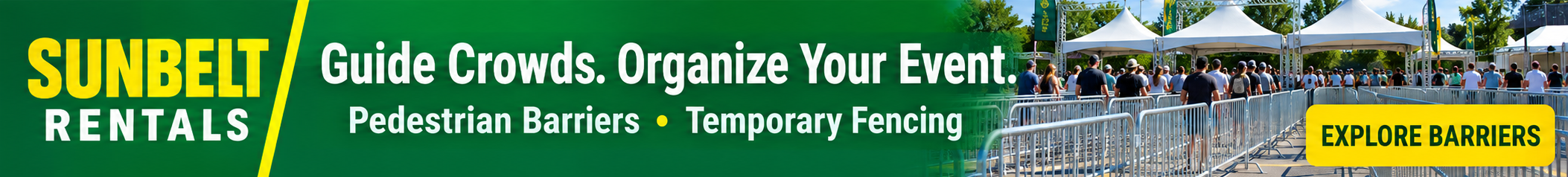 Sunbelt Rentals — Guide Crowds. Organize Your Event. Pedestrian Barriers & Temporary Fencing