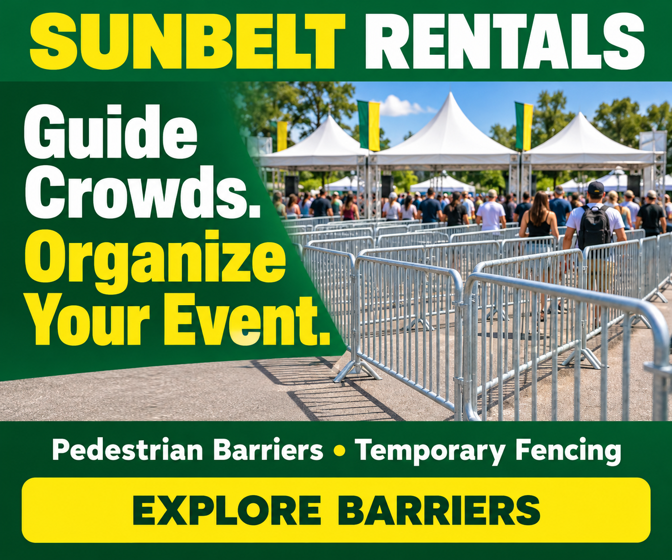 Sunbelt Rentals — Guide Crowds. Organize Your Event. Pedestrian Barriers & Temporary Fencing
