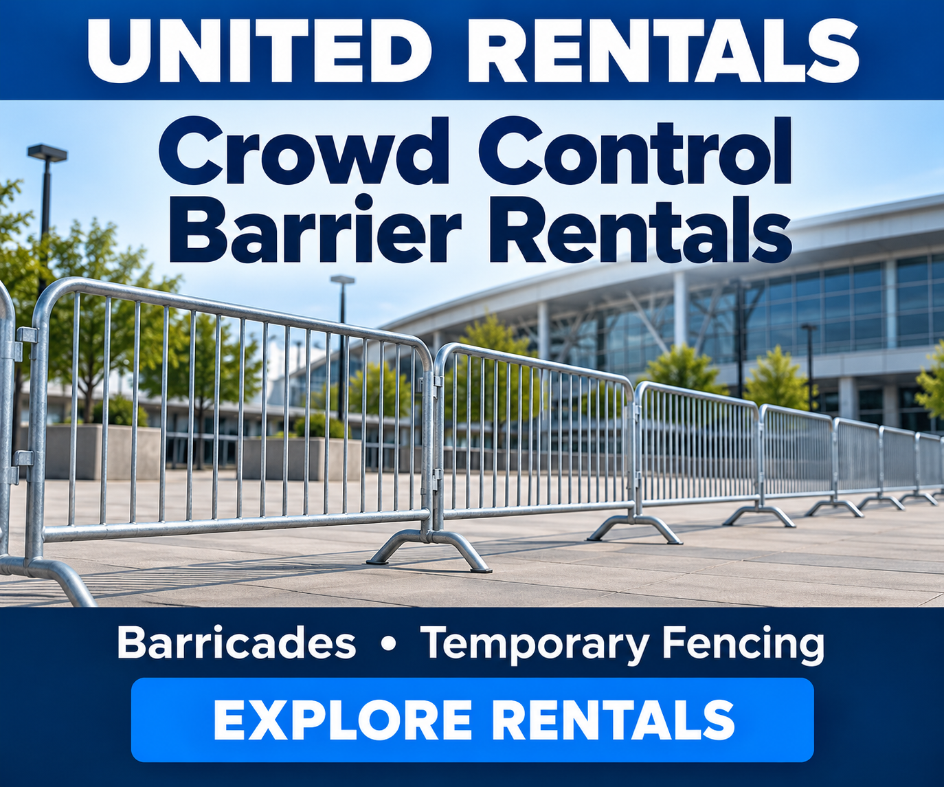 United Rentals — Crowd Control Barrier Rentals, Barricades & Temporary Fencing