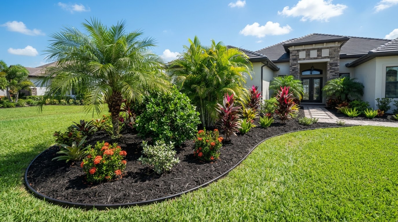 Premium mulch and landscape bed installation