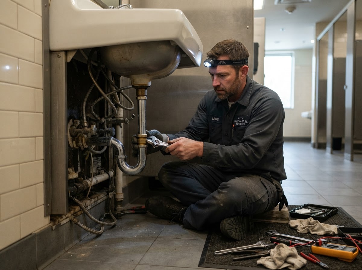 Commercial plumber servicing a property near Sorrento Florida