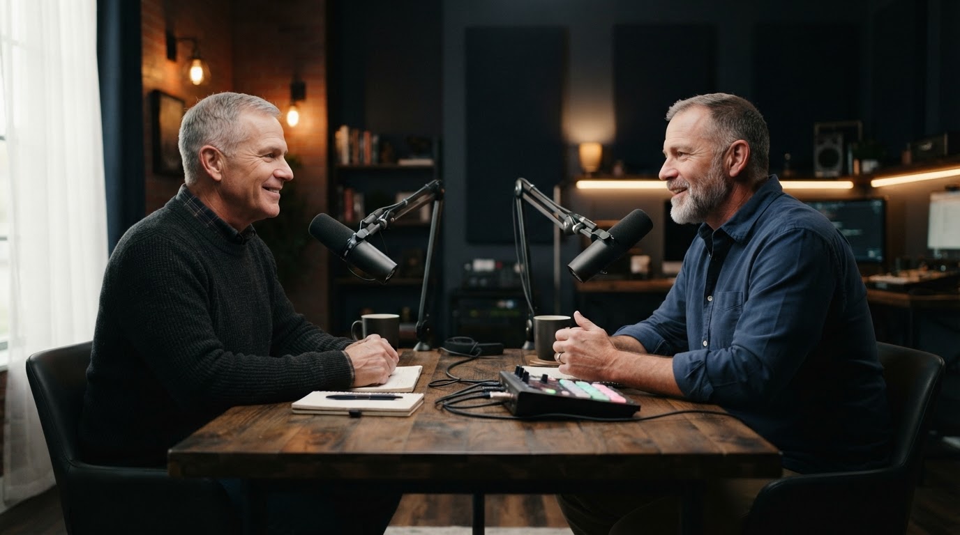 Roll Call Live hosts in the studio — a real conversation between two veterans