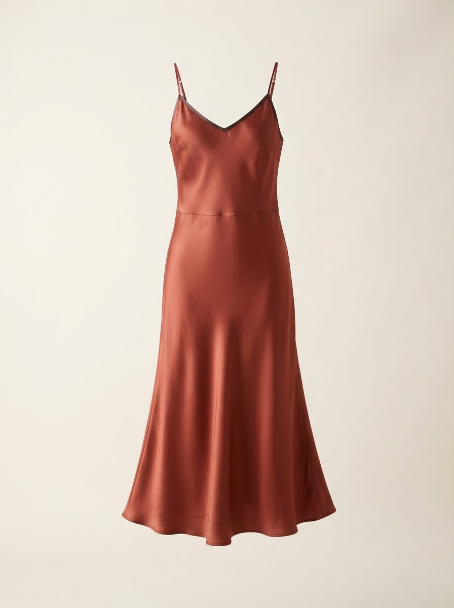 Terracotta Silk Slip Dress