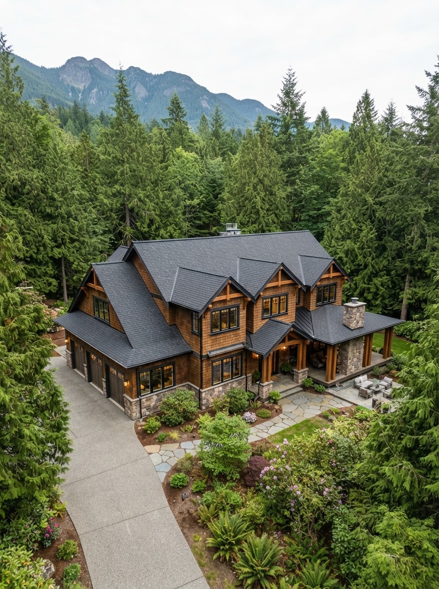 Craftsman home with a new dark gray architectural shingle roof