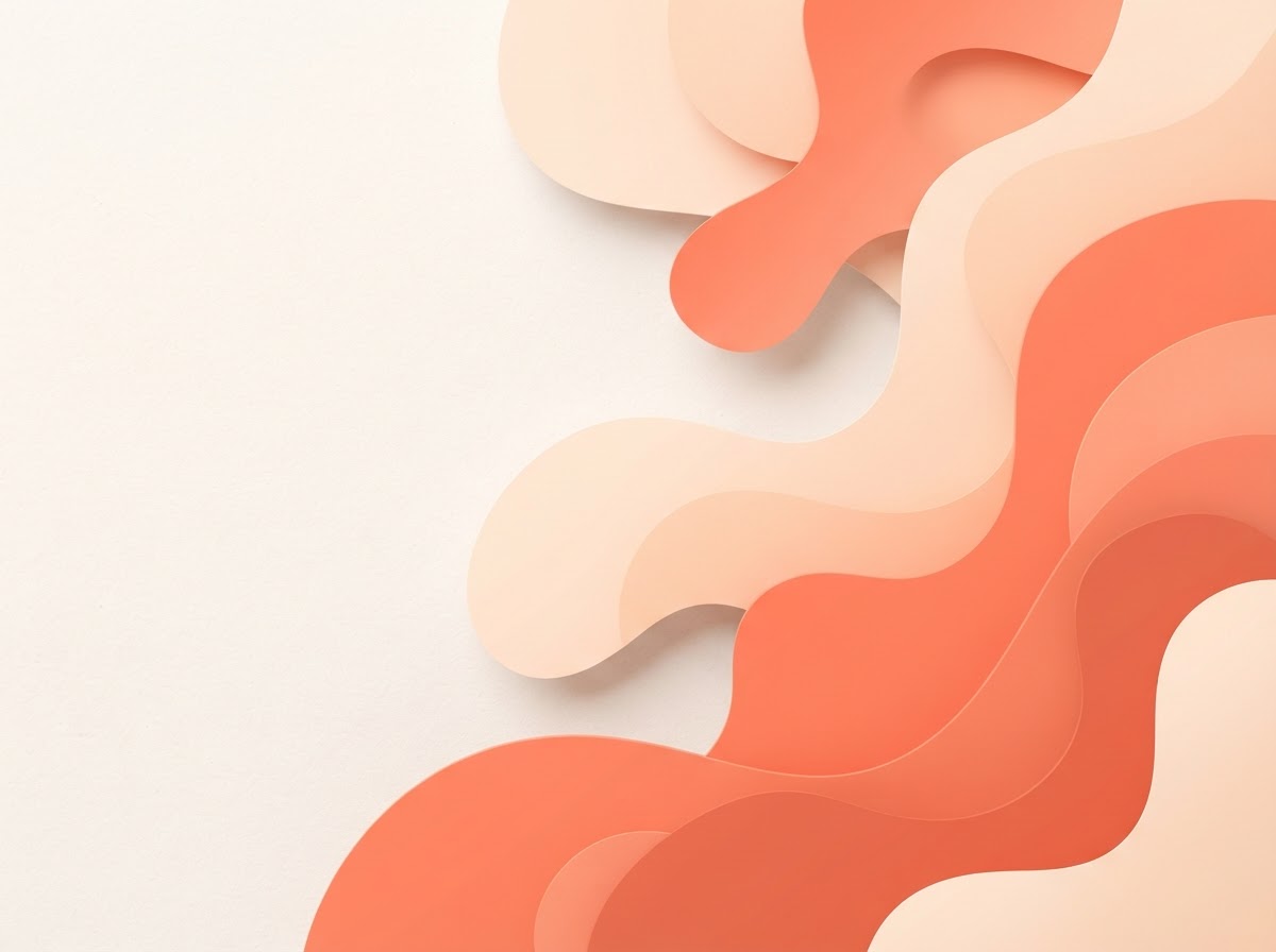 Warm coral abstract composition representing crafted web design for small businesses