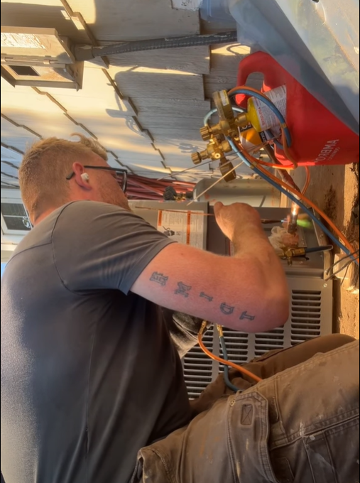 Precision copper line brazing and refrigerant charging