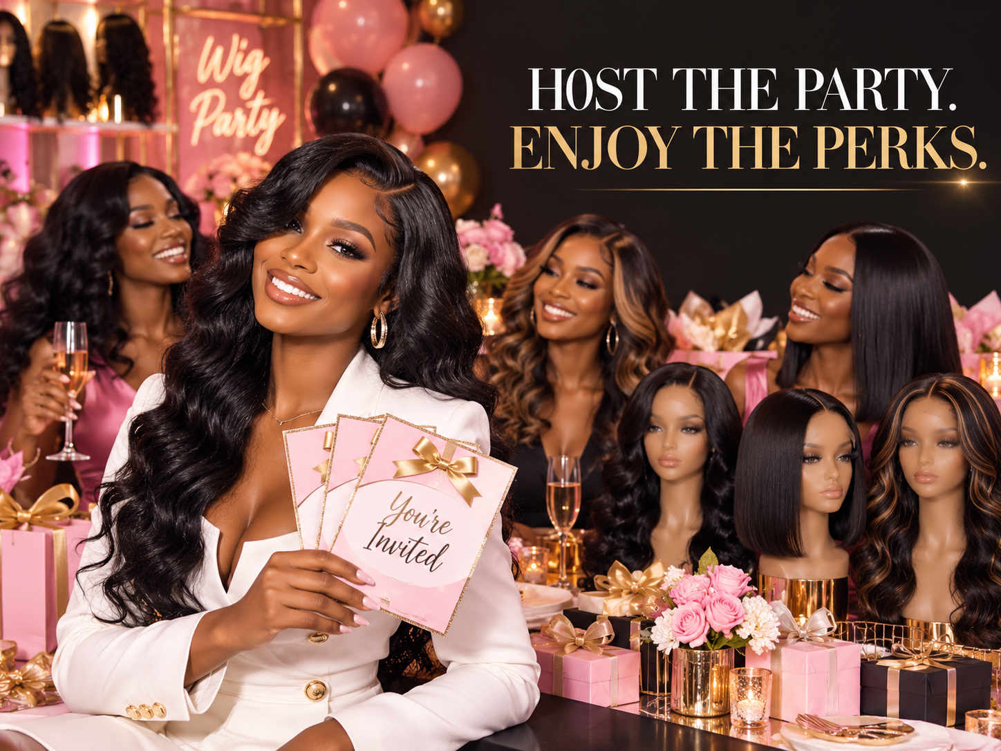 Host the Party. Enjoy the Perks. — D.D. Daughters Wig Party invitations and host rewards