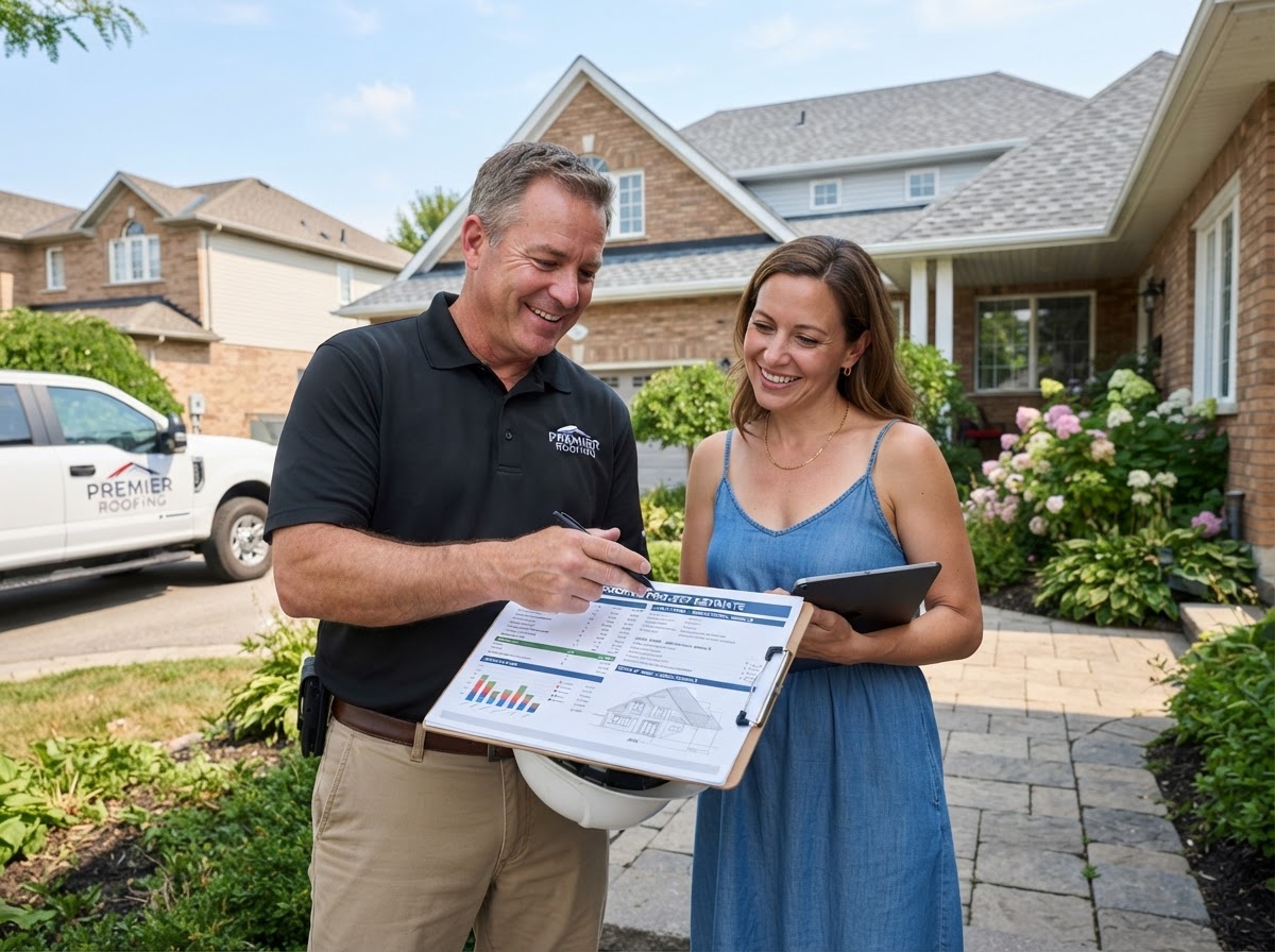 Contractor reviewing estimate with homeowner