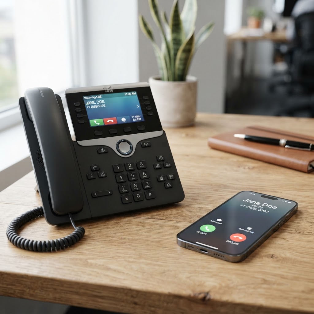 Office desk phone — call our offices