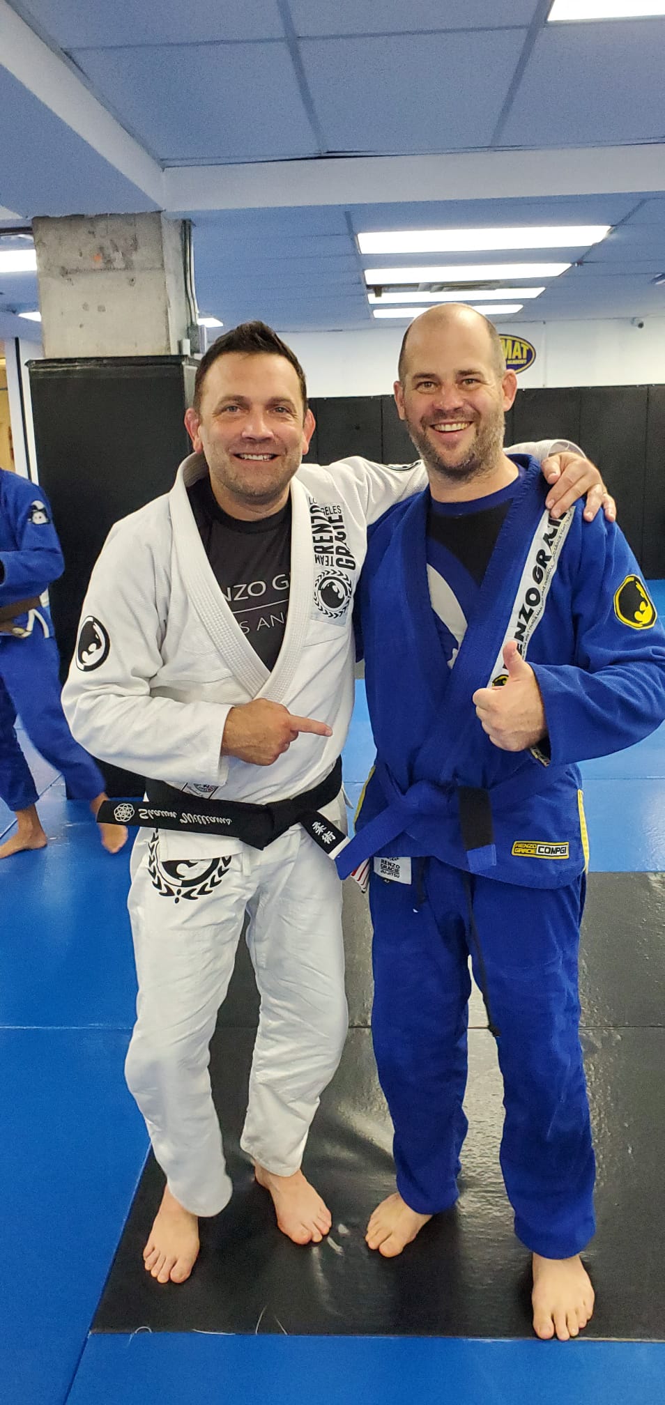 Steve Hamoen training with BJJ black belt Sean Williams at Renzo Gracie Los Angeles