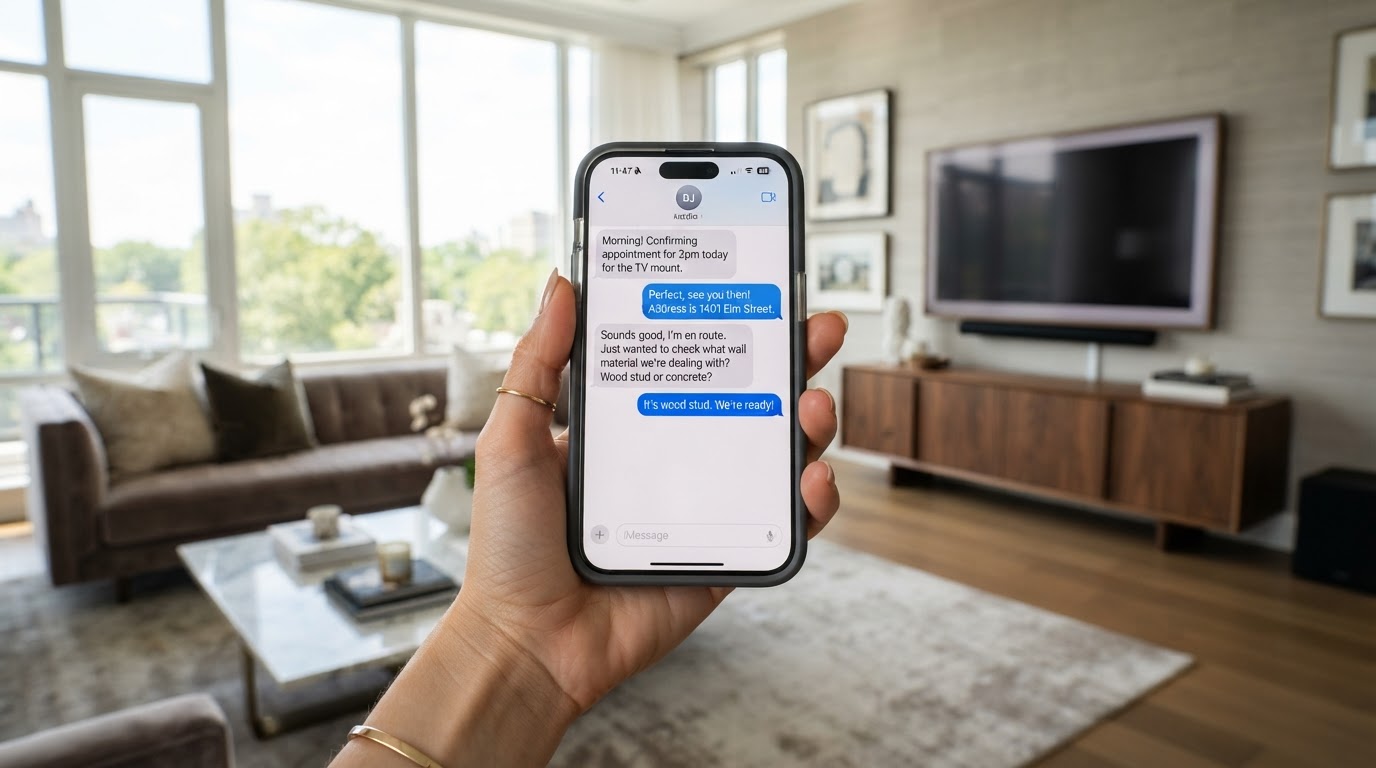 Direct text messaging with BJ on mobile phone