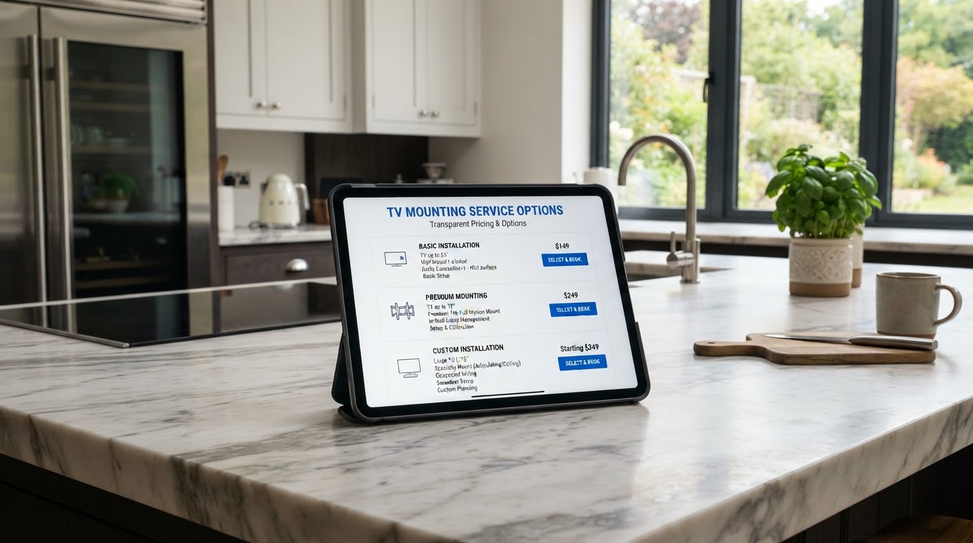 Transparent upfront TV mounting starting prices