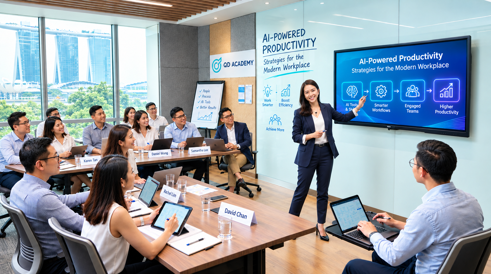 QD Academy AI-Powered Productivity workshop with professionals and trainer