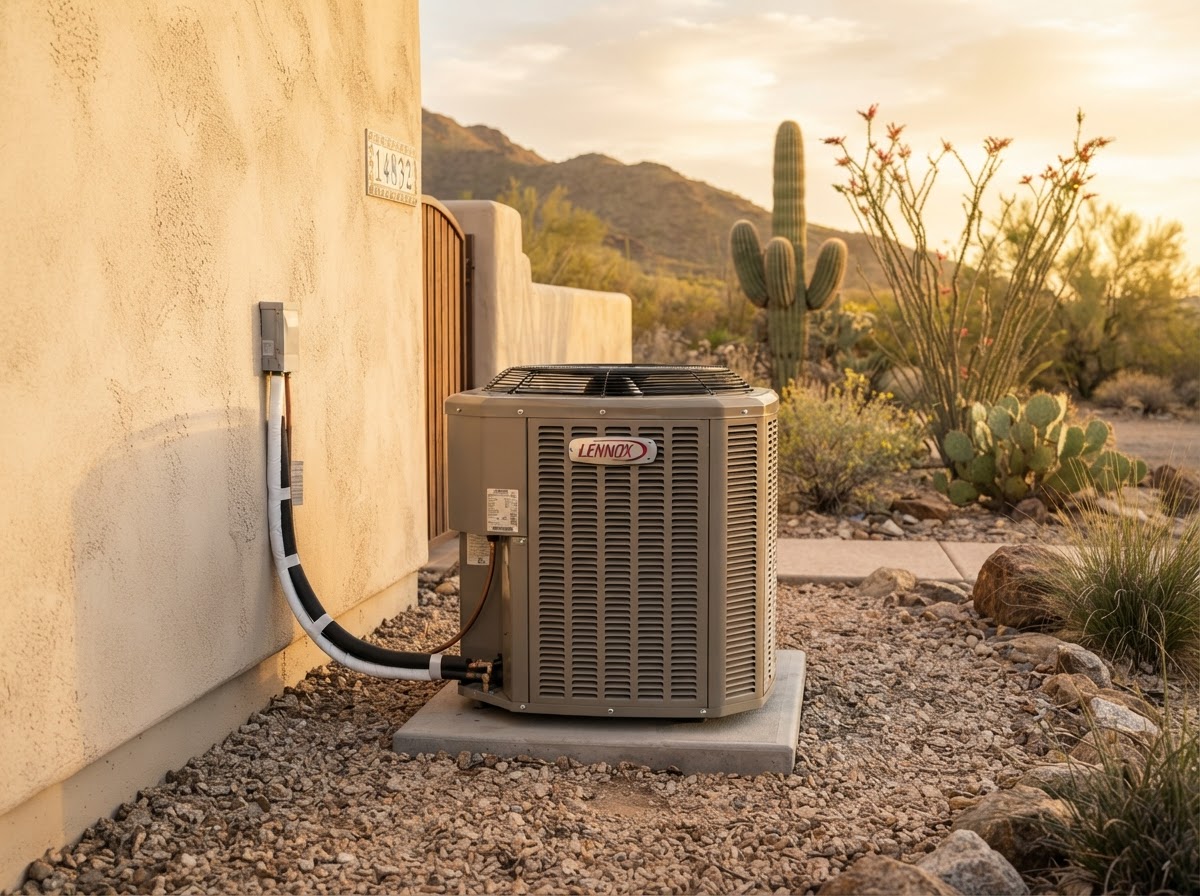 HVAC equipment beside an Arizona home