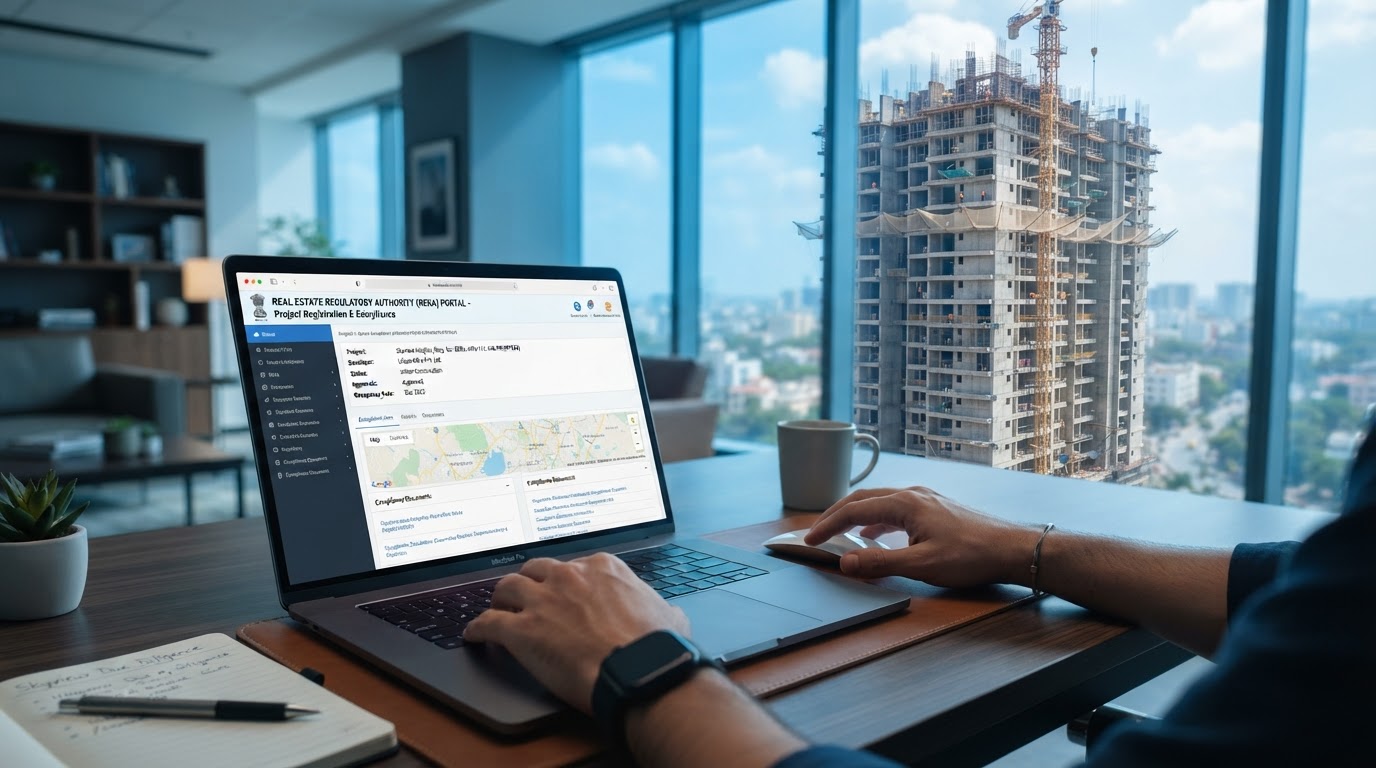 A new under-construction residential apartment project in a Mumbai suburb, representing a MahaRERA-registered development.